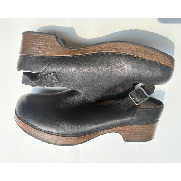 Bella Vita Women’s Non Slip Work Clogs – Black Leather Slip On Shoes – Size 8.5 - Picture 8 of 9